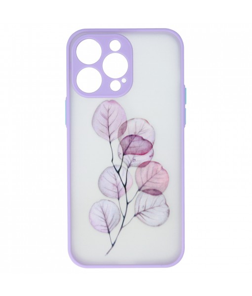 Husa iPhone 14 Pro, Plastic Dur cu protectie camera, Plant, Mov